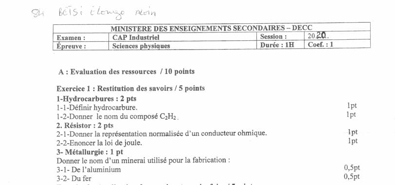 CAP Sciences Physique - 2019/2020