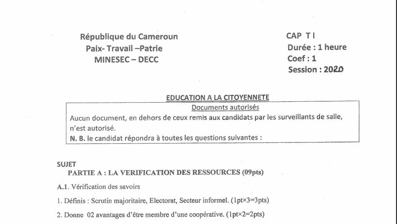 CAP Education A La Citoyennete - 2019/2020