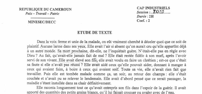 CAP Etude De Texte - 2019/2020