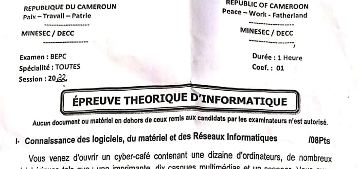BEPC Informatique - 2021/2022
