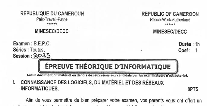 BEPC Informatiques - 2022/2023