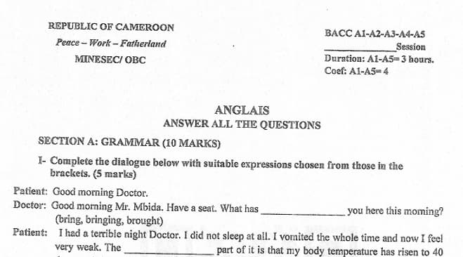 BACCALAUREAT Series A1 Anglais - 2024/2025