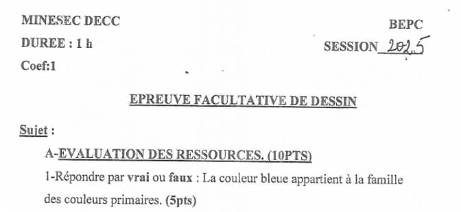 BEPC Dessin - 2024/2025