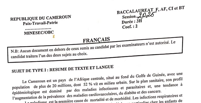 BACCALAUREAT TECHNIQUE Series F4/BA Français - 2024/2025