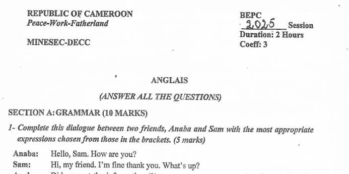 BEPC Anglais - 2024/2025