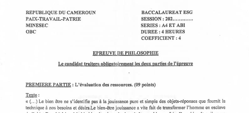 BACCALAUREAT Series ABI Philosophie - 2024/2025