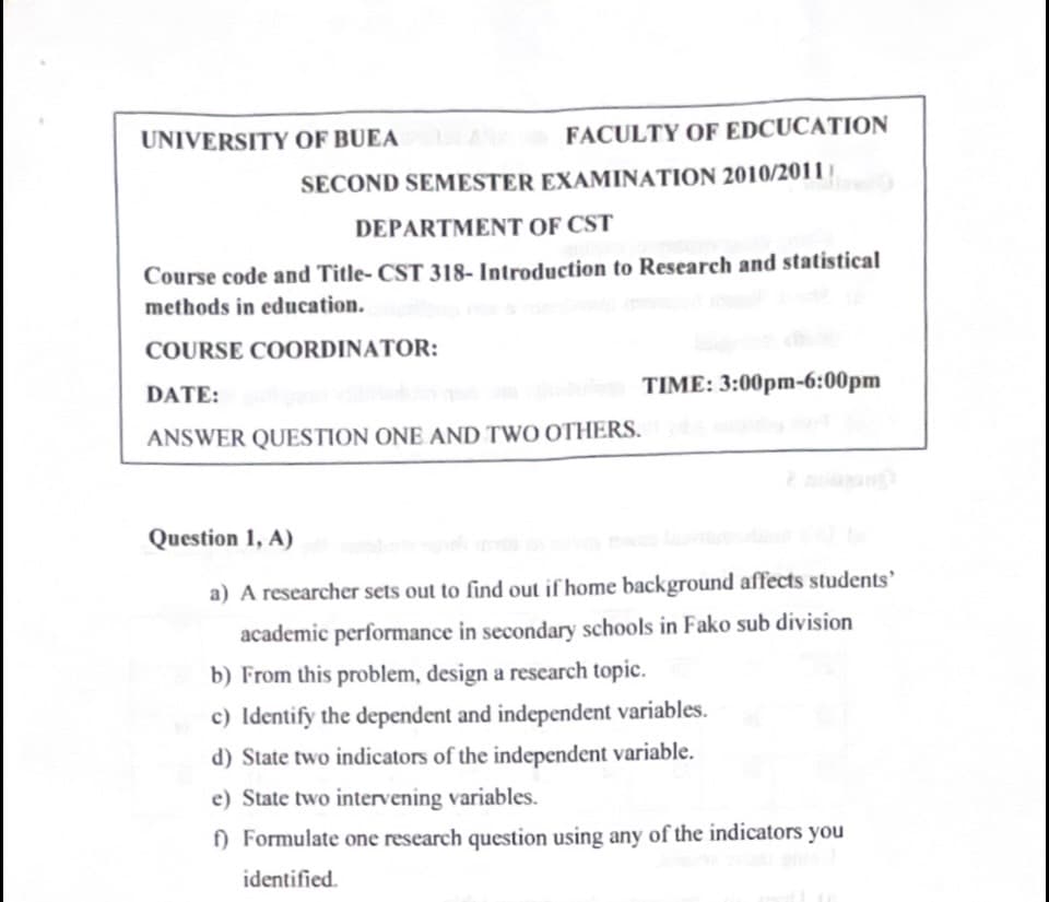 CST318: Introduction to research methods and statistics