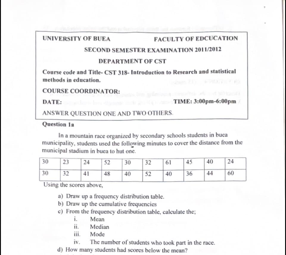 CST318: Introduction to research methods and statistics
