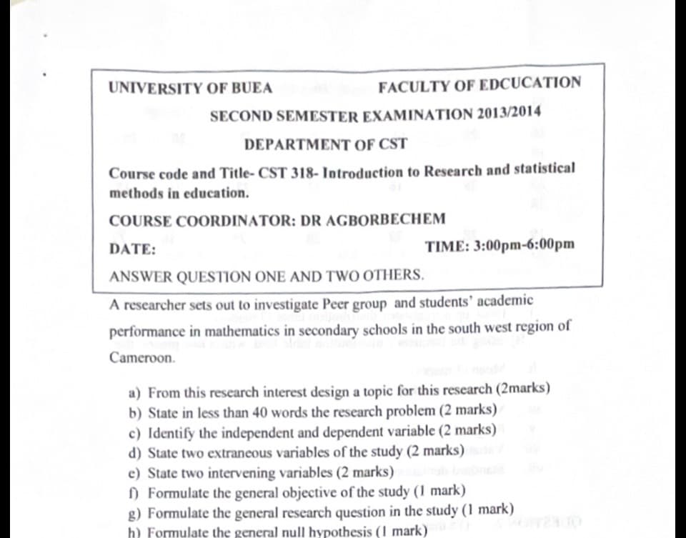 CST318: Introduction to research methods and statistics