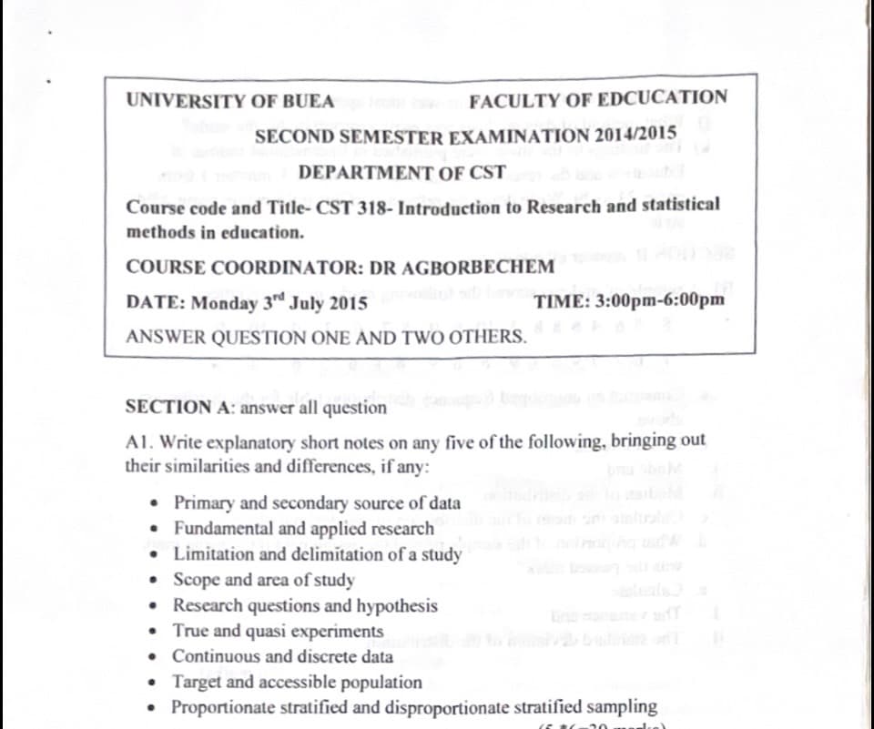 CST318: Introduction to research methods and statistics
