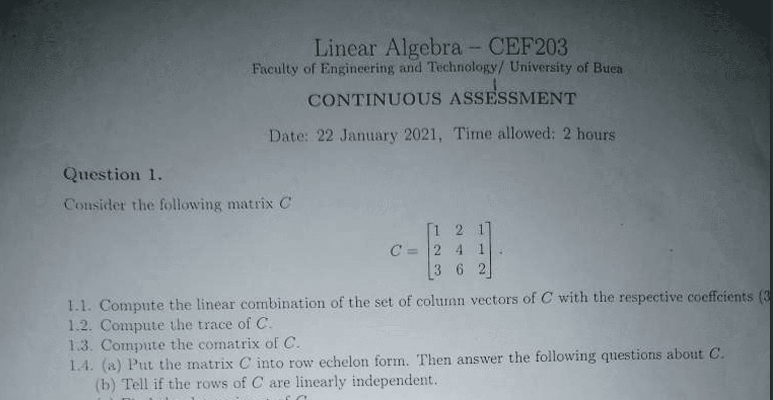 CEF203: Linear Algebra