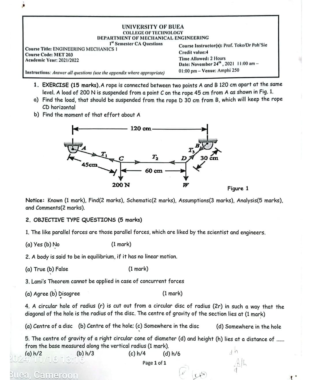 MET203: ENGINEERING MECHANICS