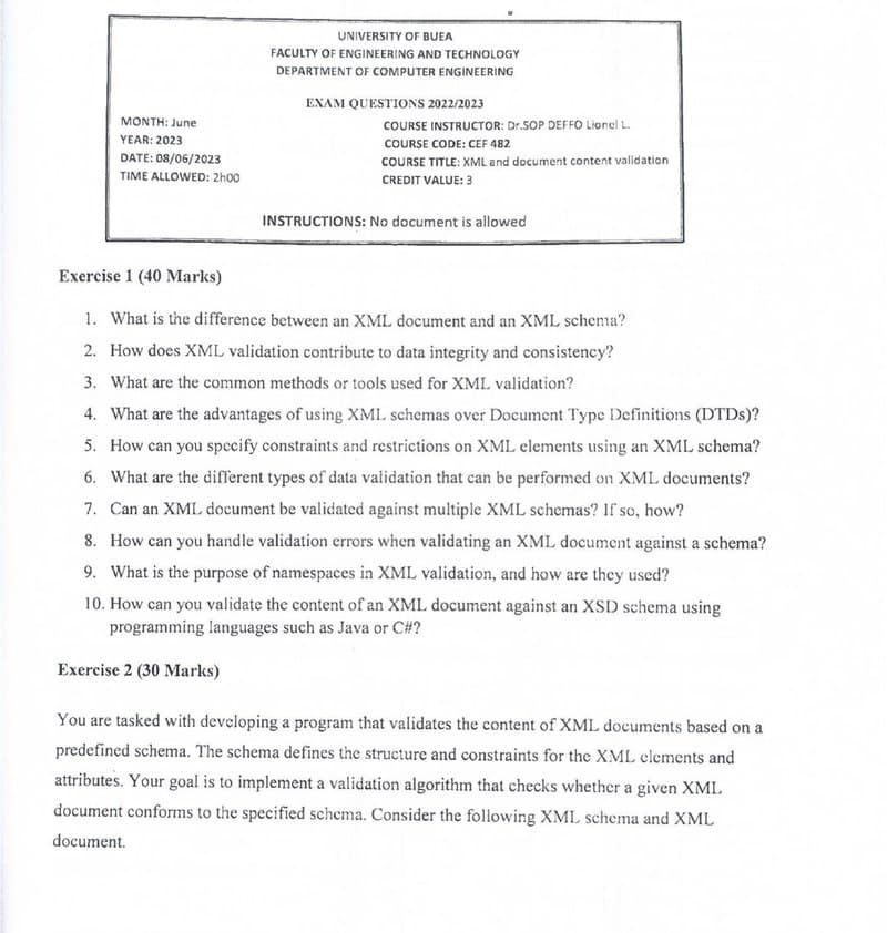 CEF482: XML and Document Content Validation