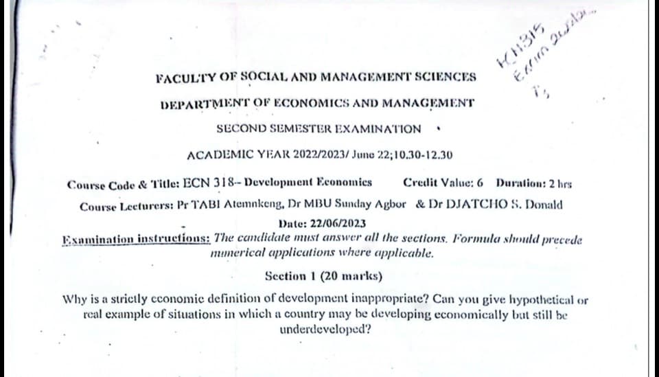 ECN318: Development Economics