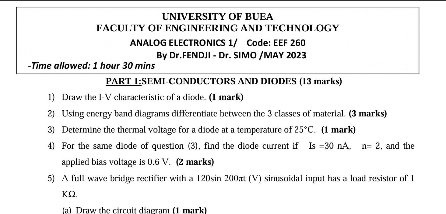 EEF260: Analog Electronics
