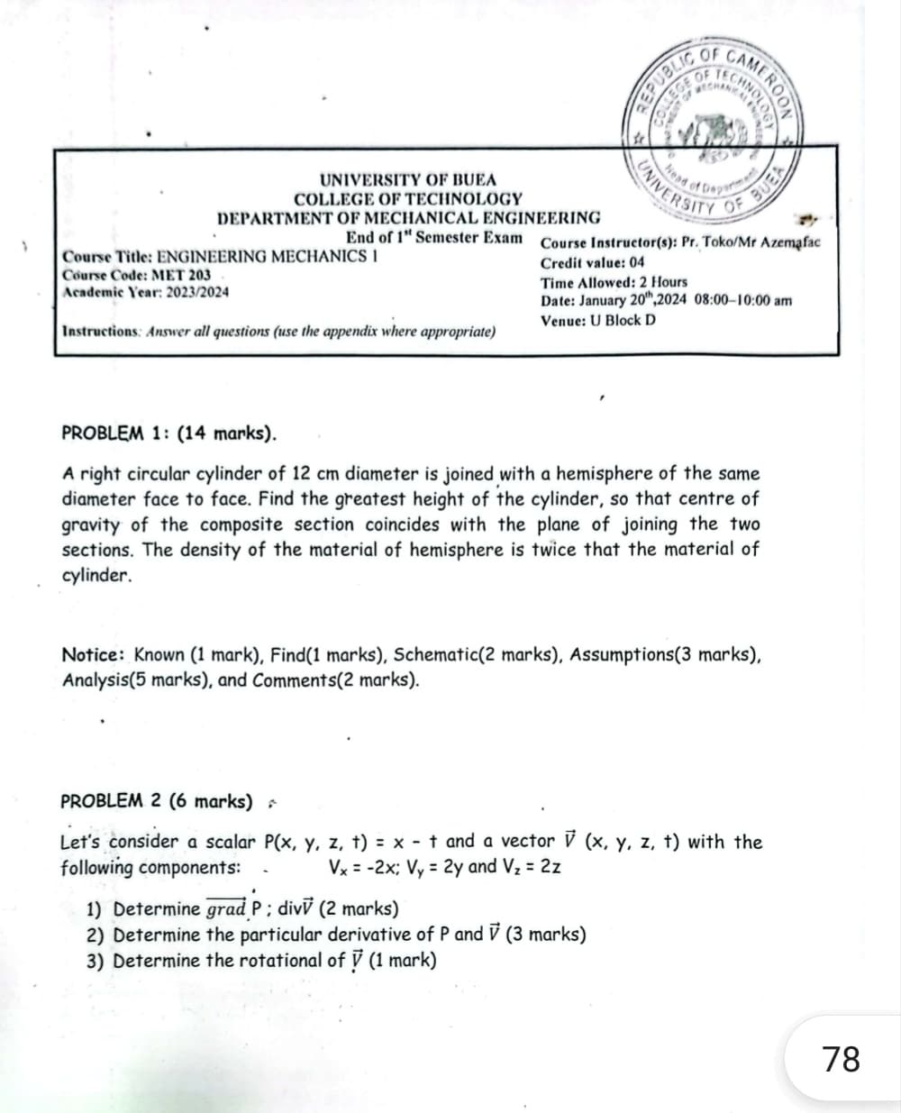 MET203: ENGINEERING MECHANICS