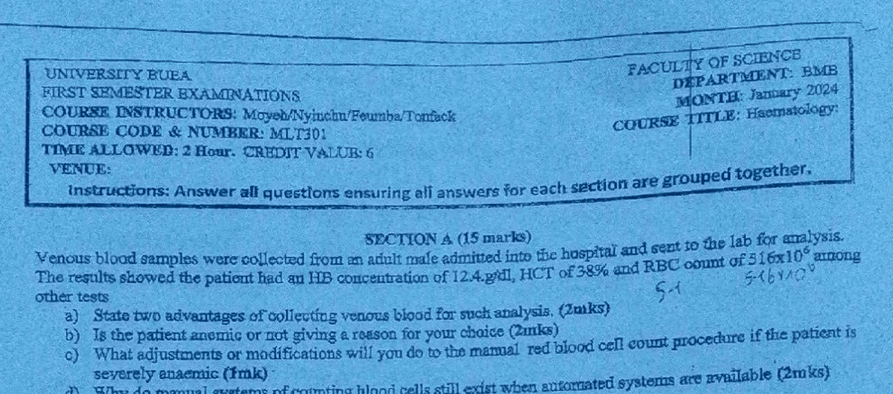 MLT301: Haematology