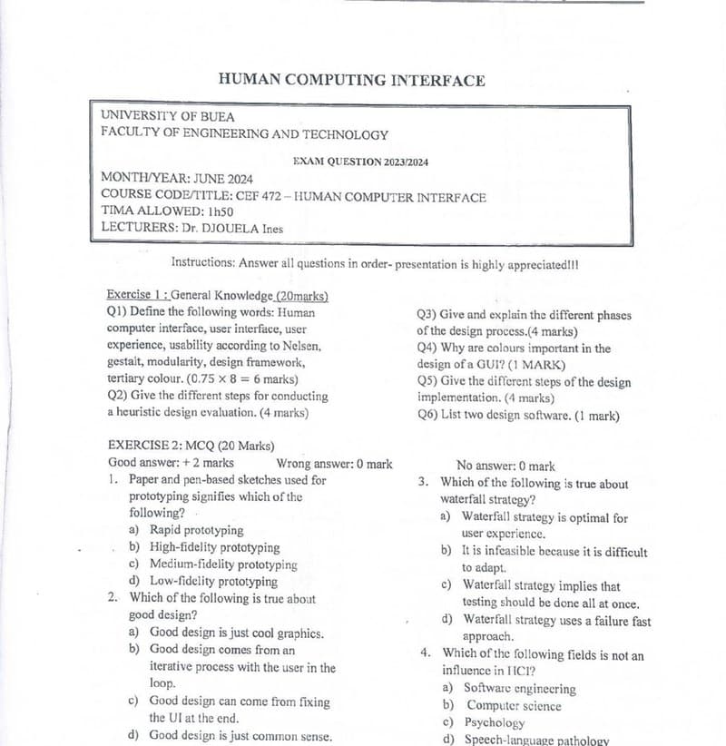 CEF472: Human Computer Interface