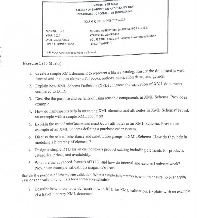 CEF482: XML and Document Content Validation