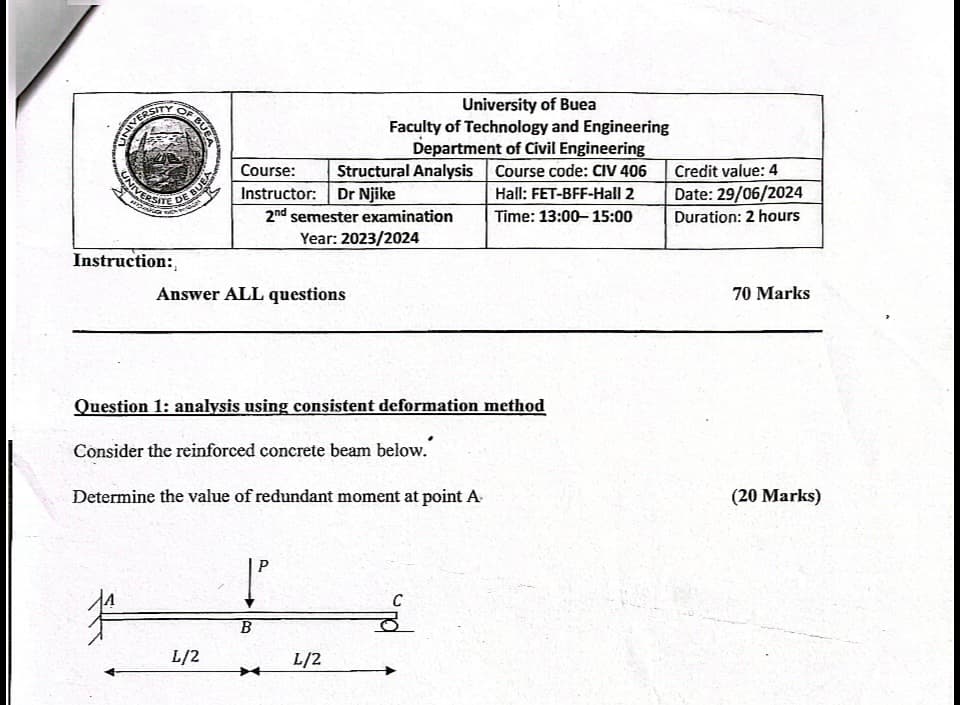 CIV406: Structural analysis