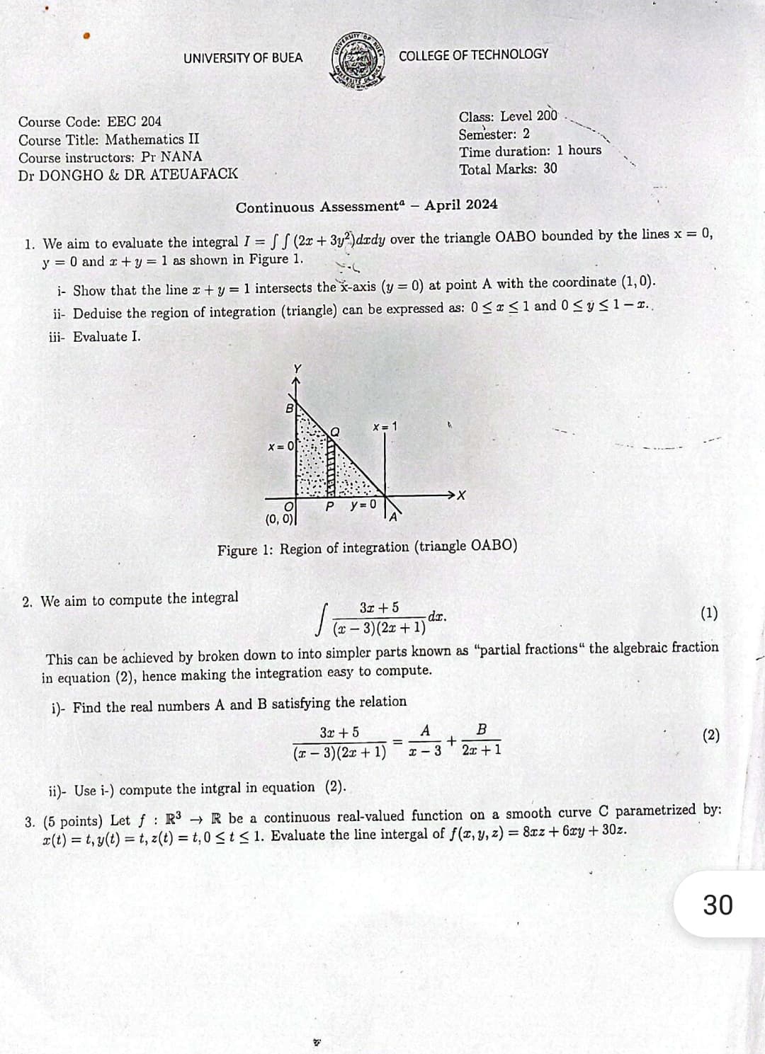 EEC204: MATHEMATICS II