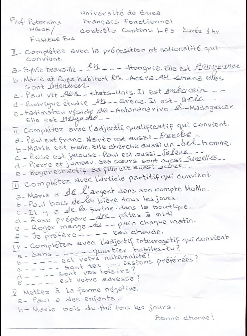 FRE101: Functional french 1