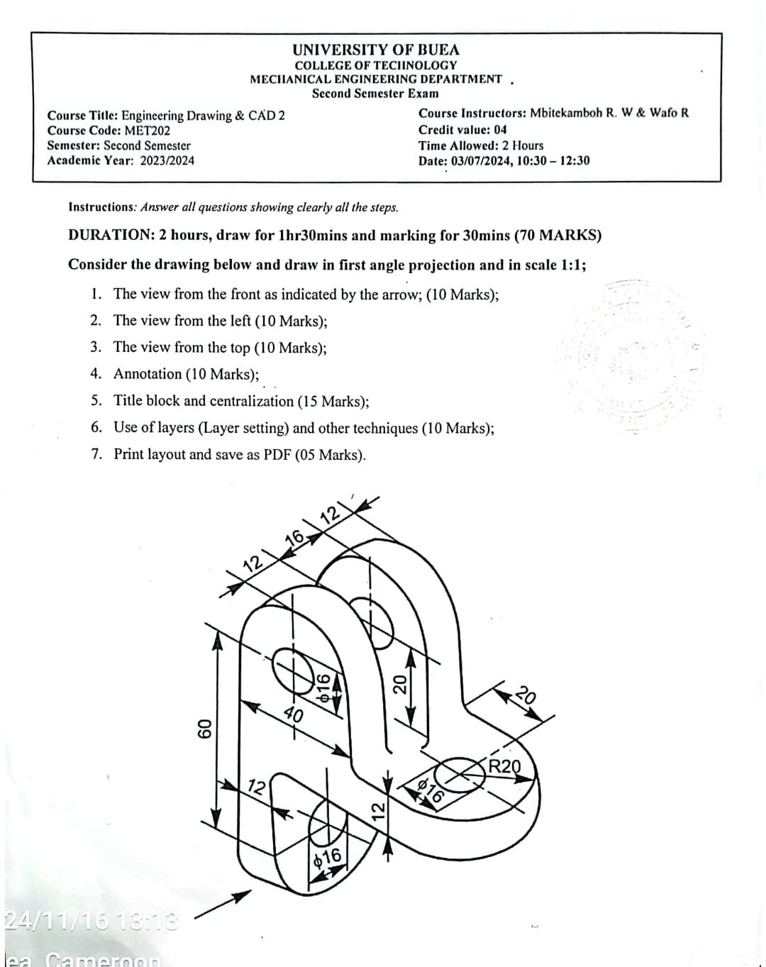 MET202: Engineering Drawing & CAD II