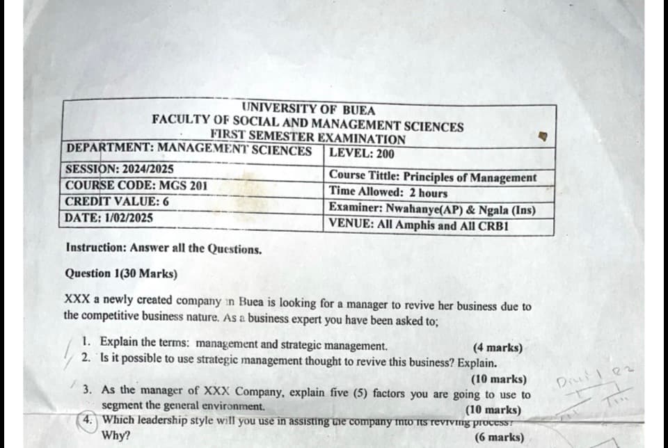 MGS201: Principles of management
