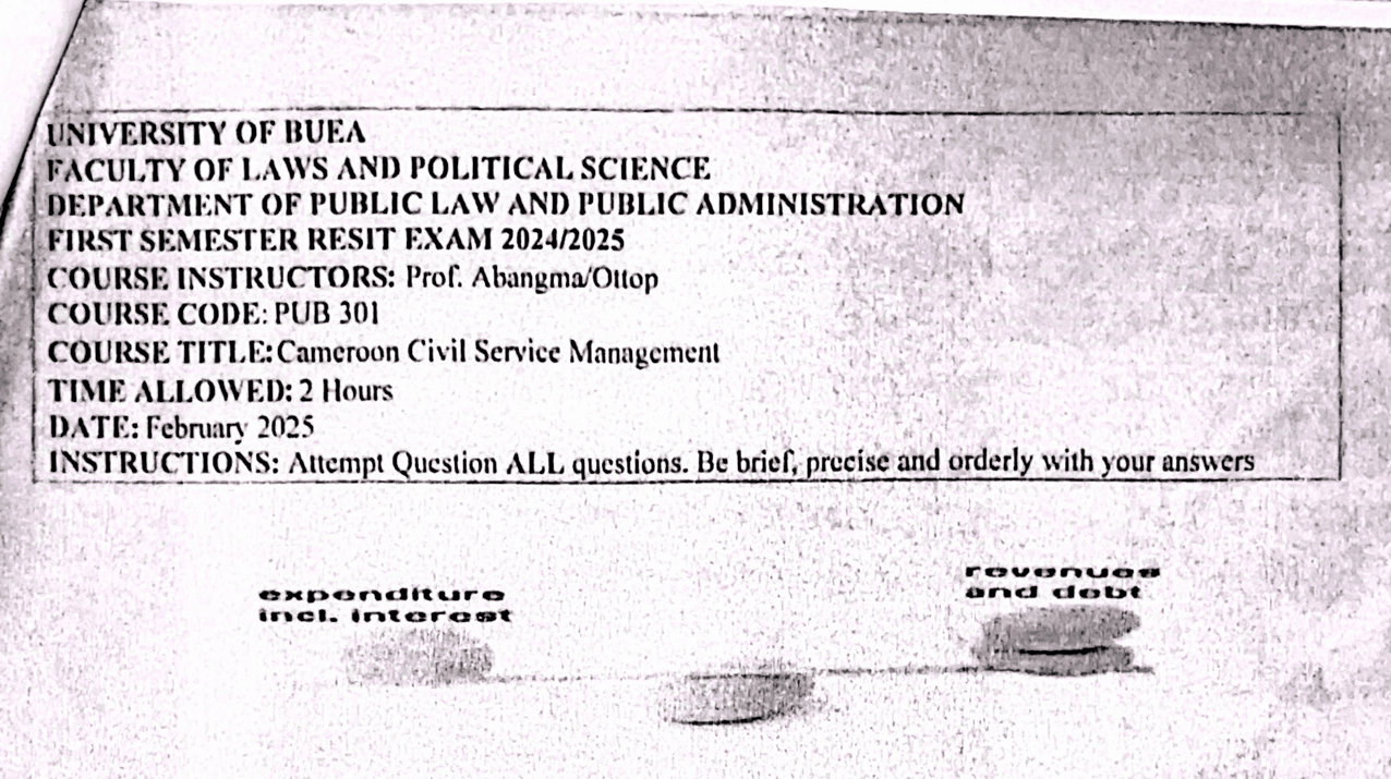 PUB301: Cameroon Civil Service Management