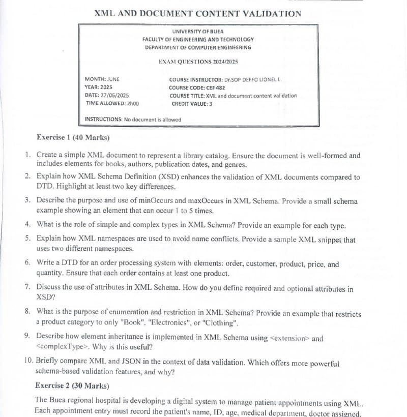 CEF482: XML and Document Content Validation