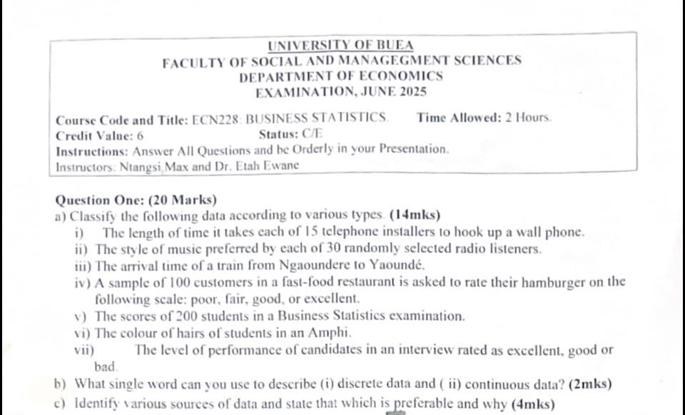 ECN228: Business statistics