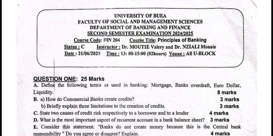 FIN204: Principles of banking
