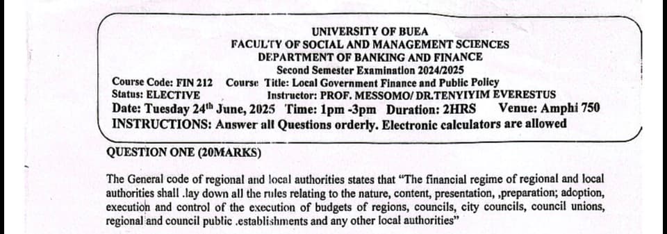 FIN212: Local government finance and public policy