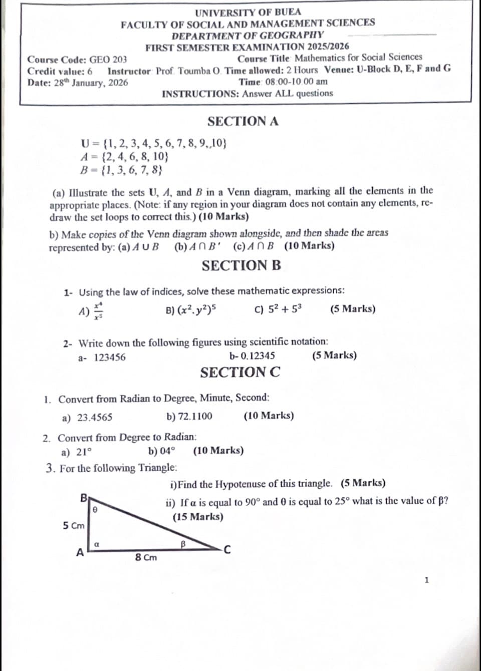 GEO203: Mathematics for social sciences