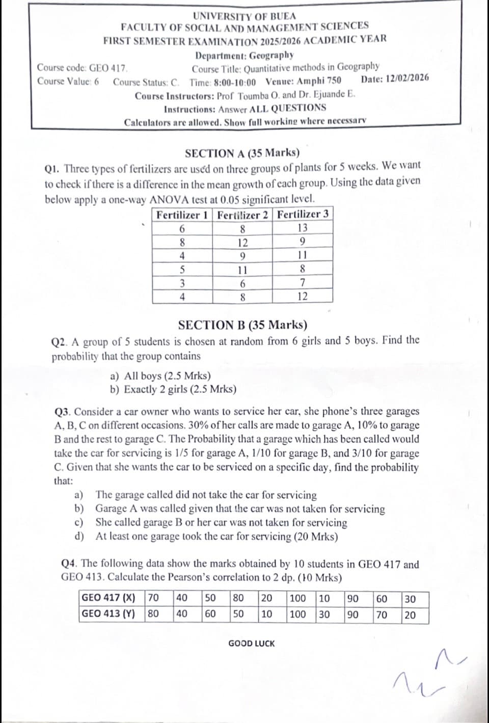 GEO417: Quantitative methods in geography