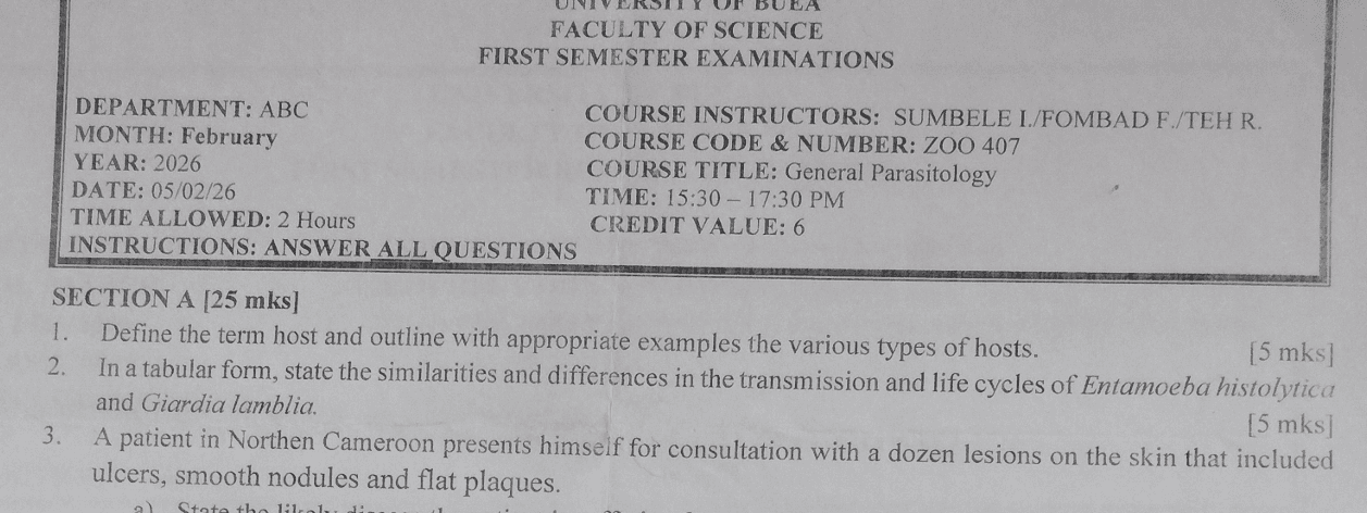 ZOO407: General parasitology