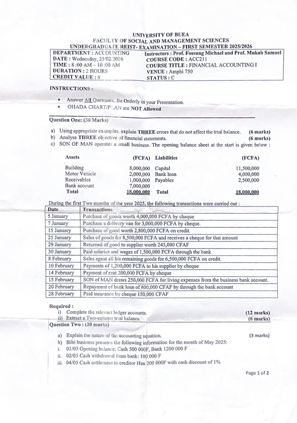ACC211: Financial Accounting 1