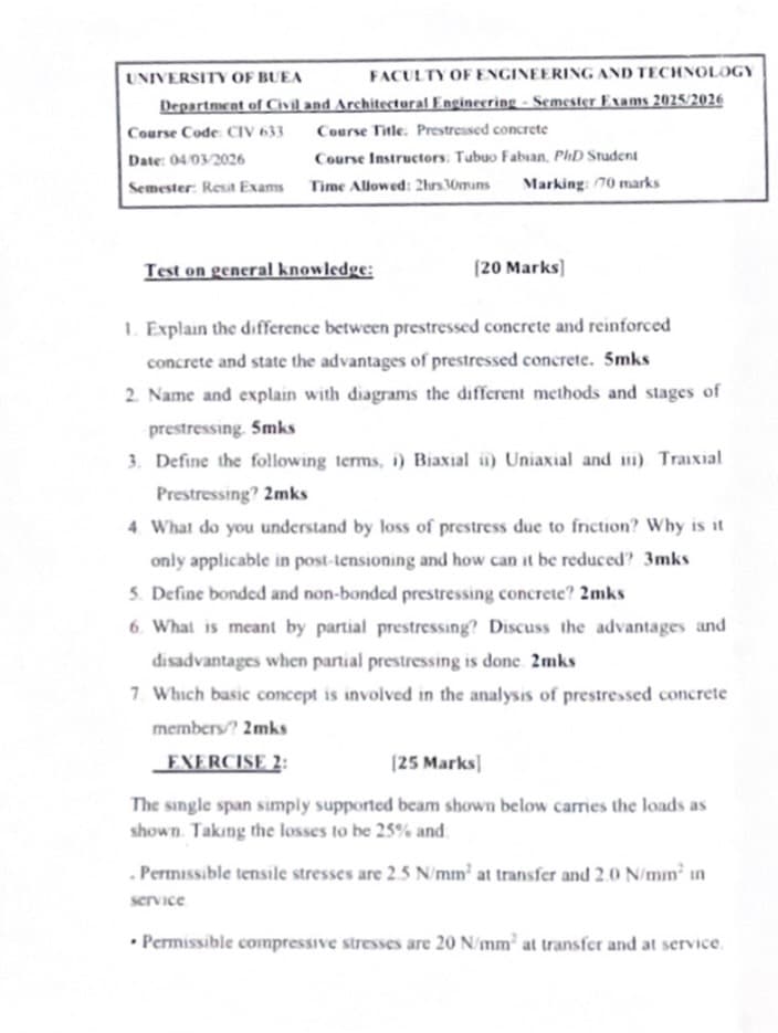 CIV633: Prestressed concrete