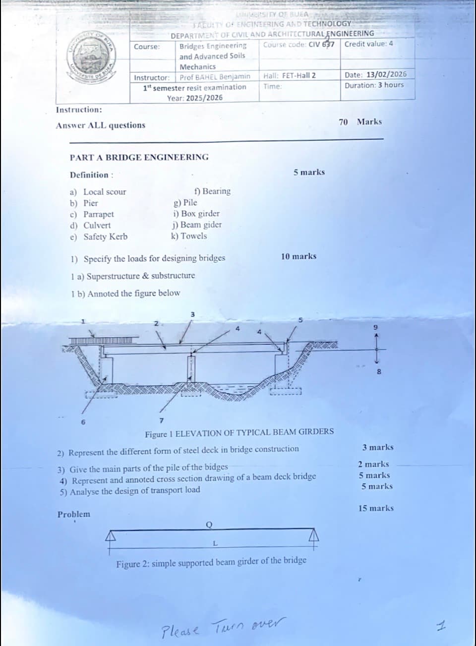 CIV637: Bridges engineering and advanced soils mechanics