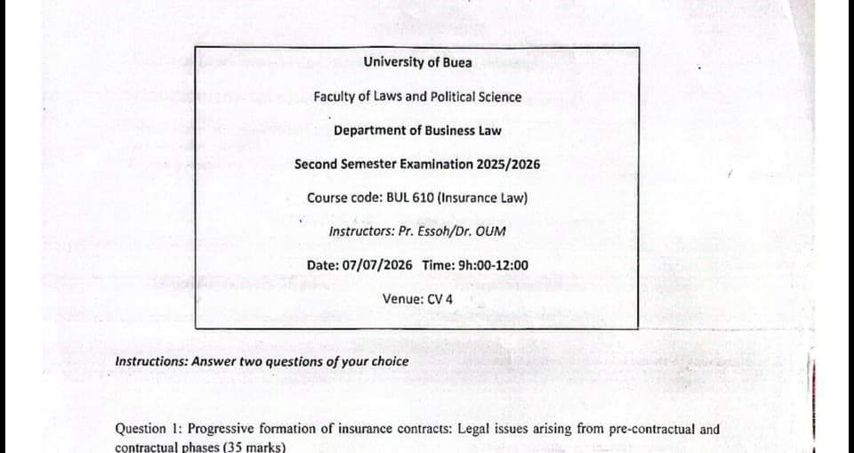 BUL610: Insurance law