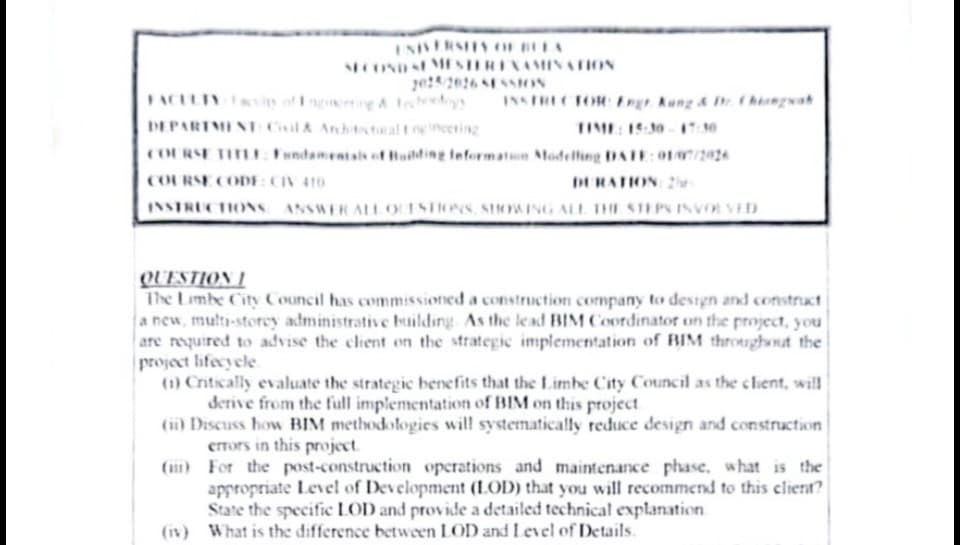 CIV410: Fundamental of Building Information Modeling