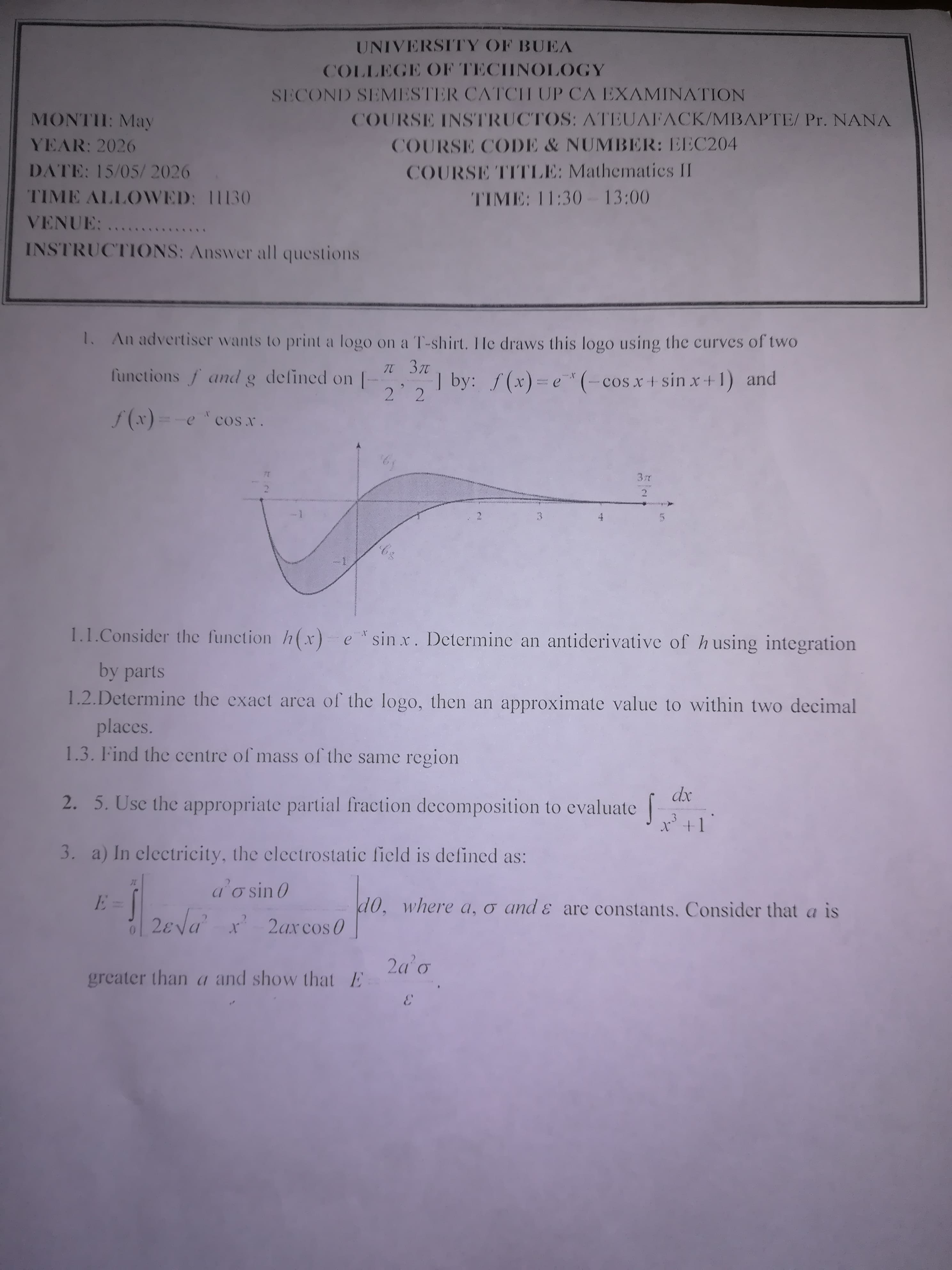 EEC204: MATHEMATICS II