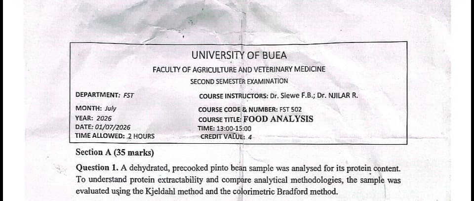 FST502: Food analysis