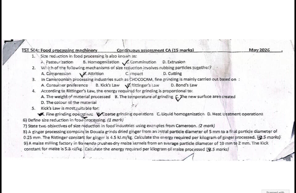 FST504: Food process machinery