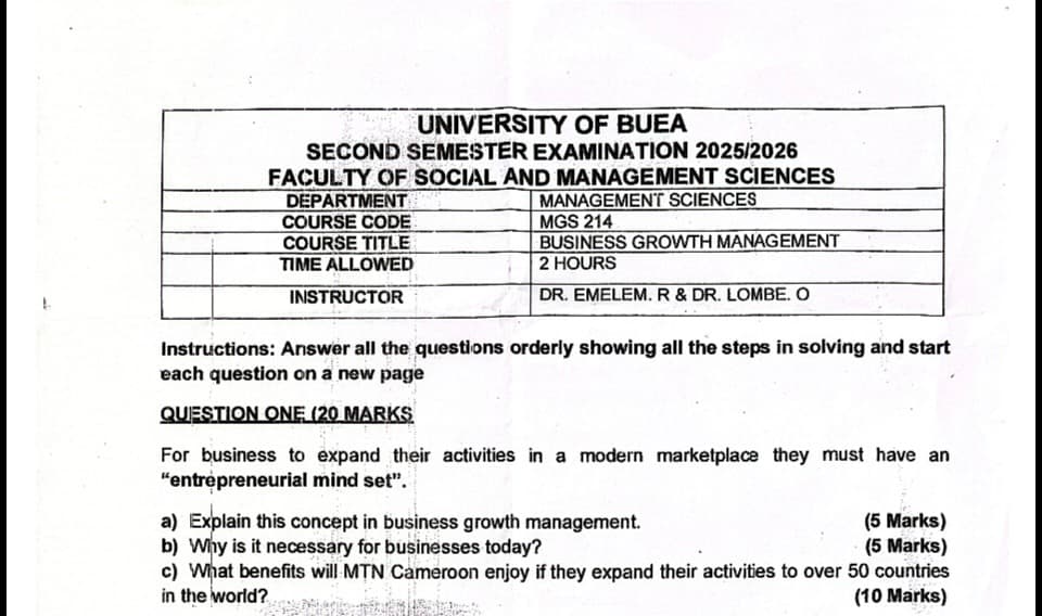 MGS214: Business Growth Management