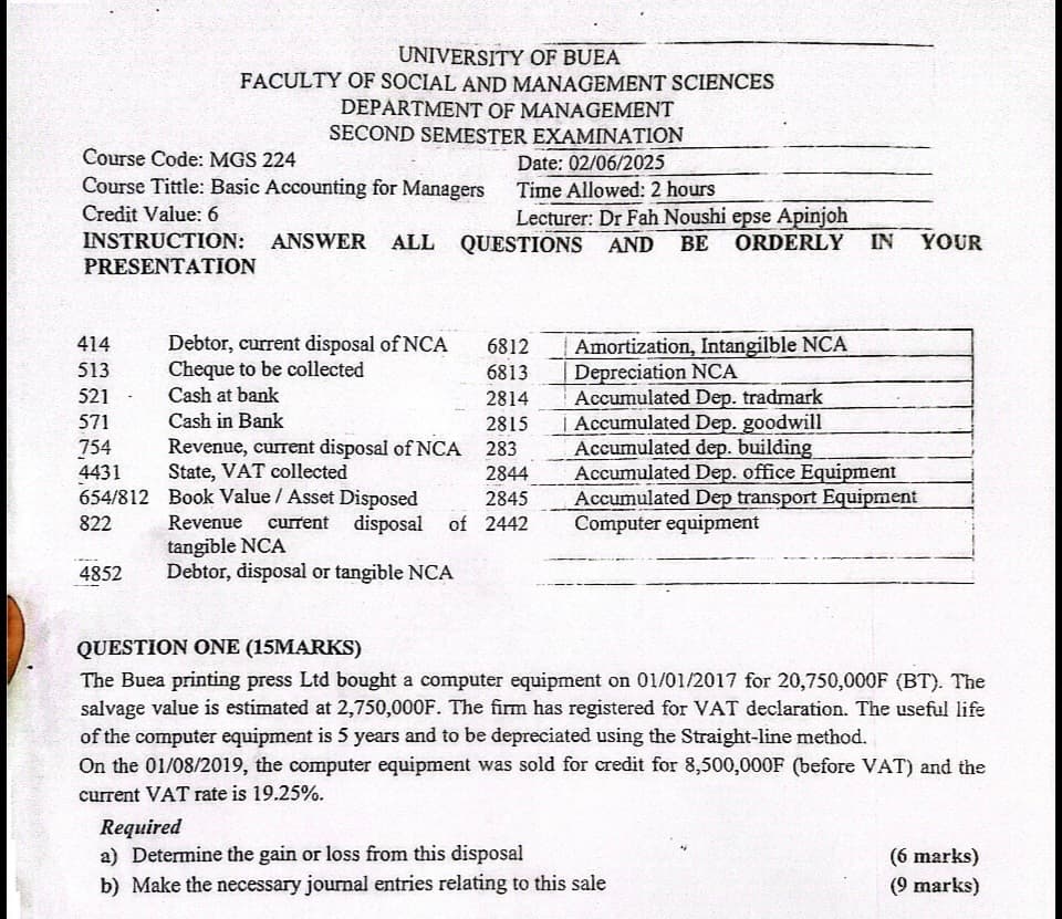 MGS224: Accounting for Managers