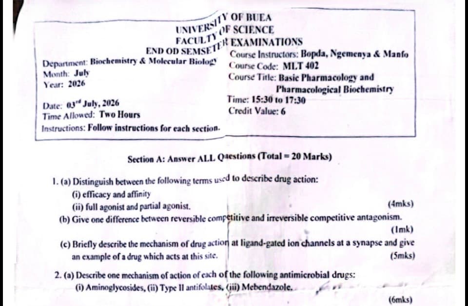 MLT402: Biochemistry and molecular biology