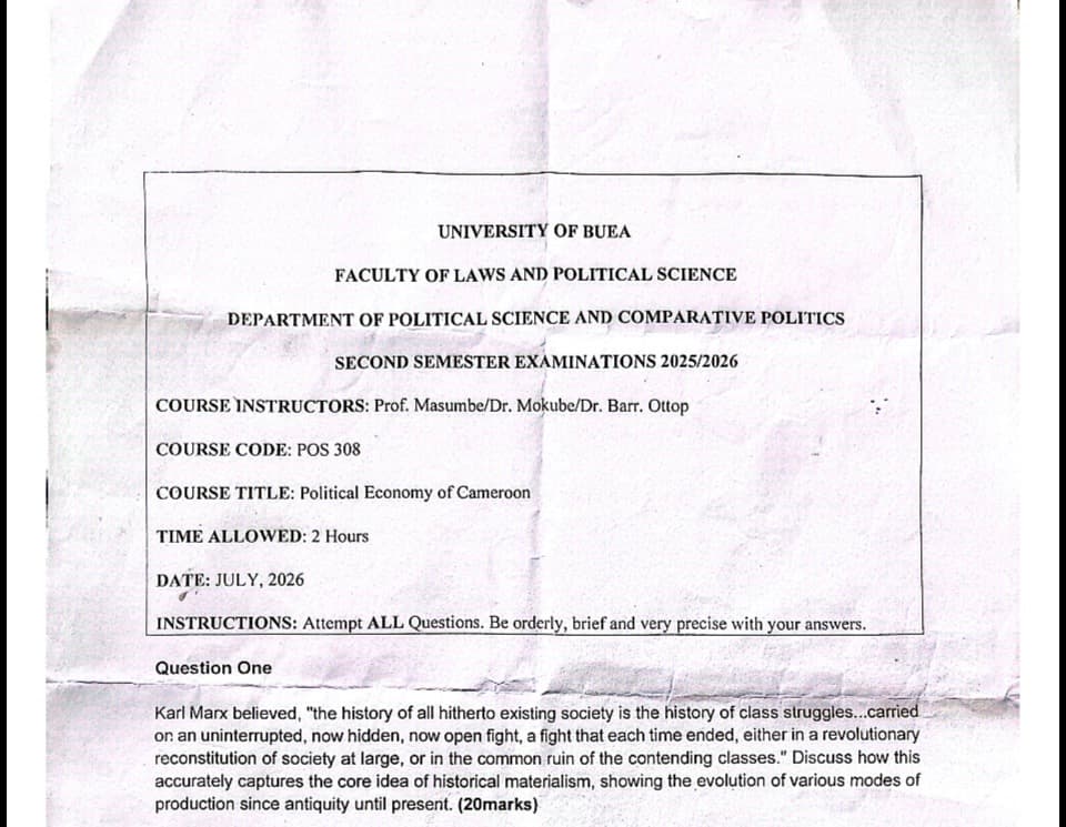 POS308: Political economy of Cameroon