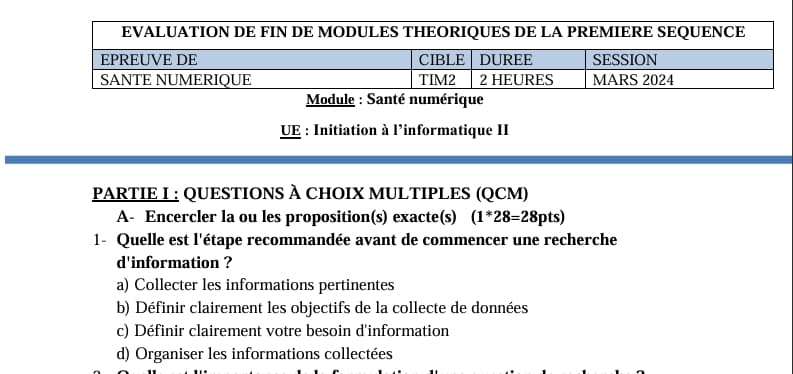 TIM2: SANTE NUMERIQUE