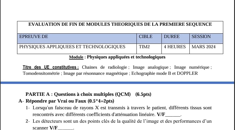 TIM2: PHYSIQUES APPLIQUEES ET TECHNOLOGIQUES
